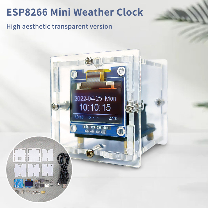 Diy Home Electronics Projects - ESP8266 Mini Weather Clock Kit DIY