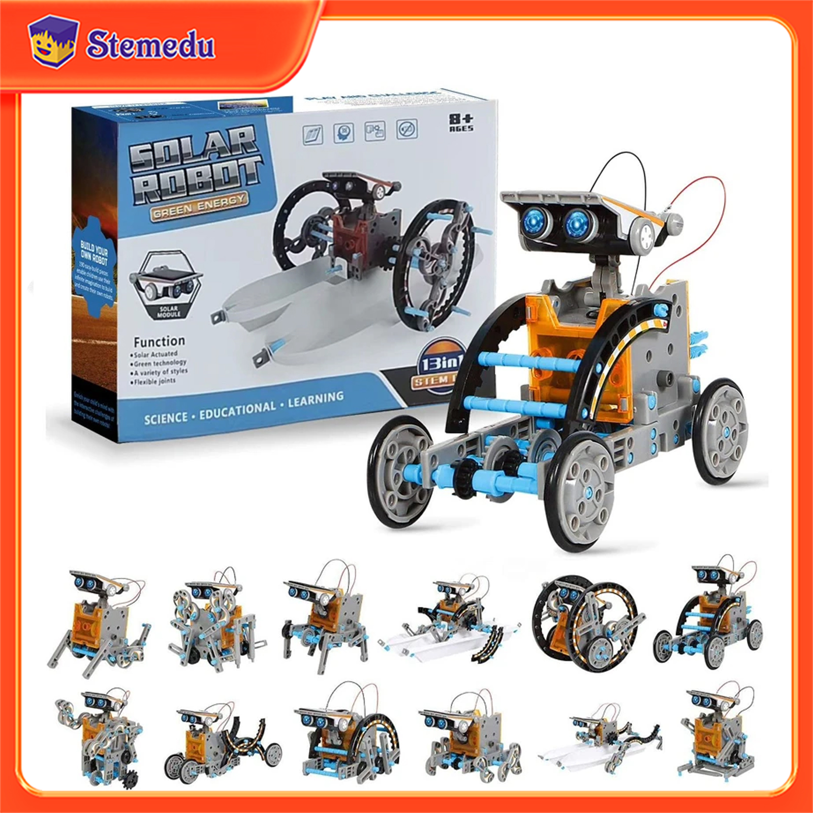 Diy Electronics Tool Kit - 13 in 1 Solar Powered Robot