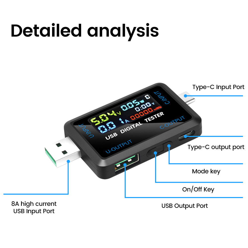 USB Tester 10 in 1 DC Digital  - Logic Analyzer Usb reseña y precio