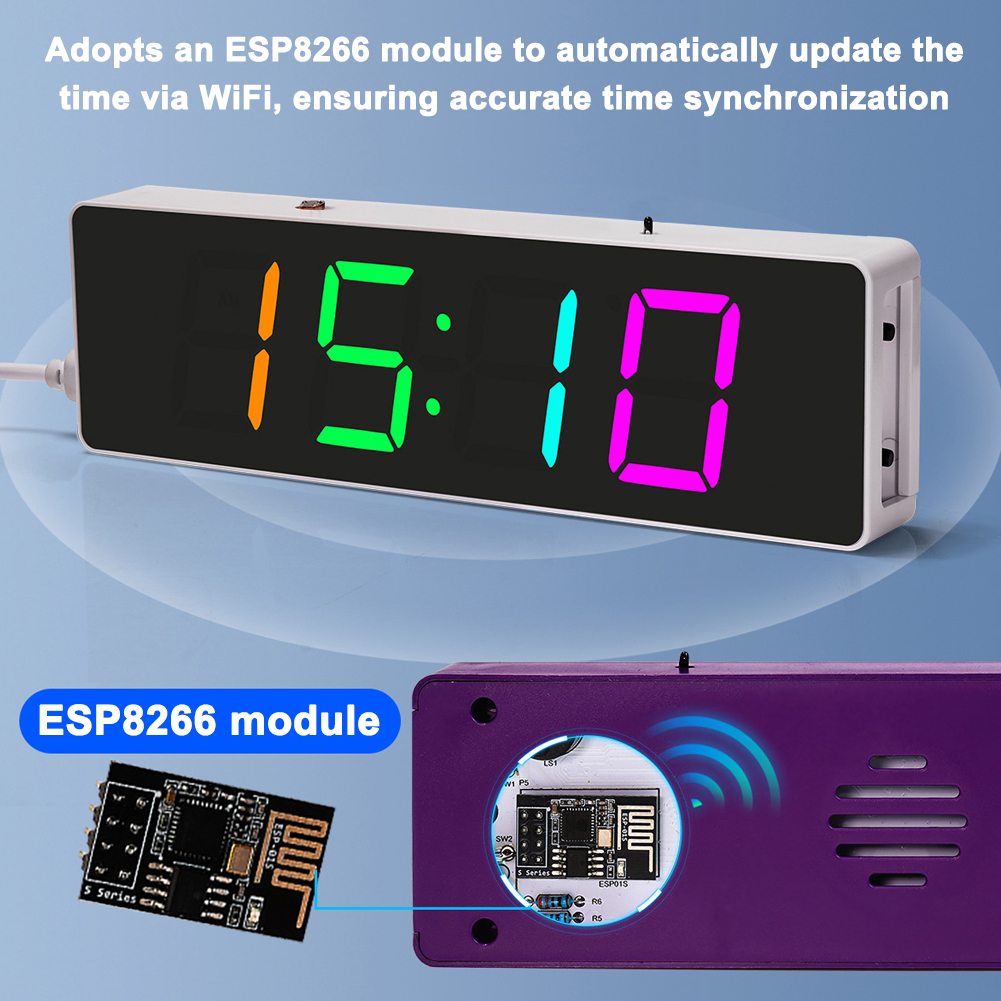 ESP8266 IoT Colorful WiFi Cloc - Diy Home Electronics Projects reseña y precio