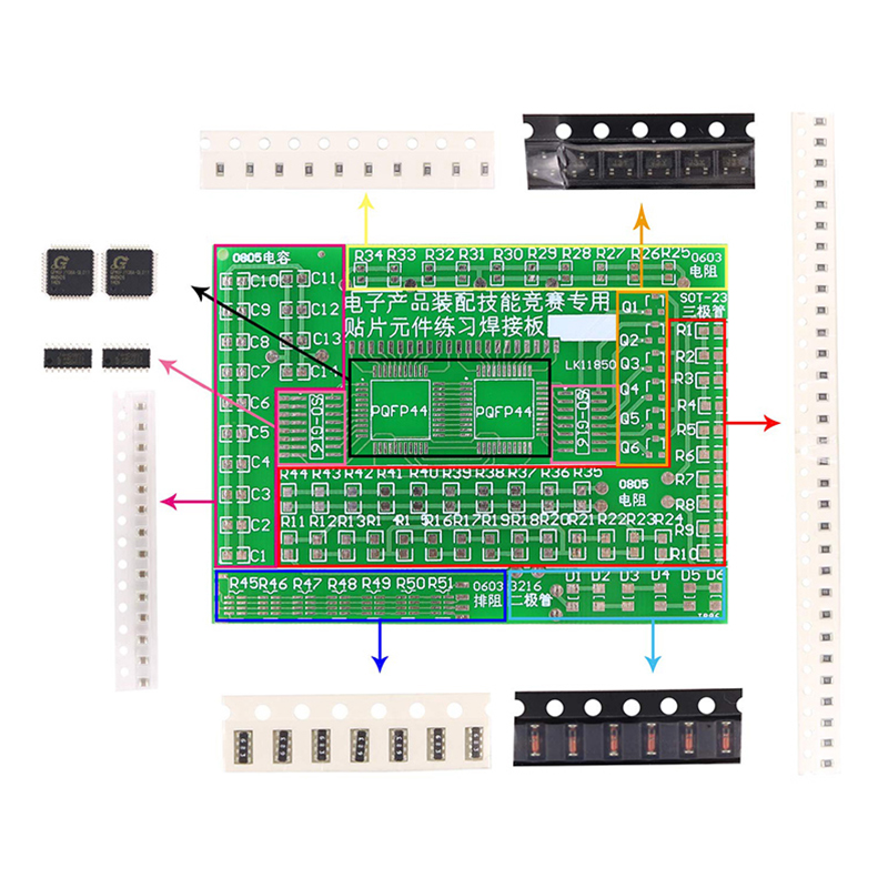 Soldering Practice Four-Piece  - Diy Electronics Basics reseña y precio