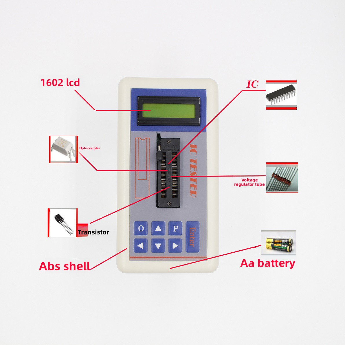 TSH‑06F IC Transistor Tester f - Diy Electronics Shop reseña y precio