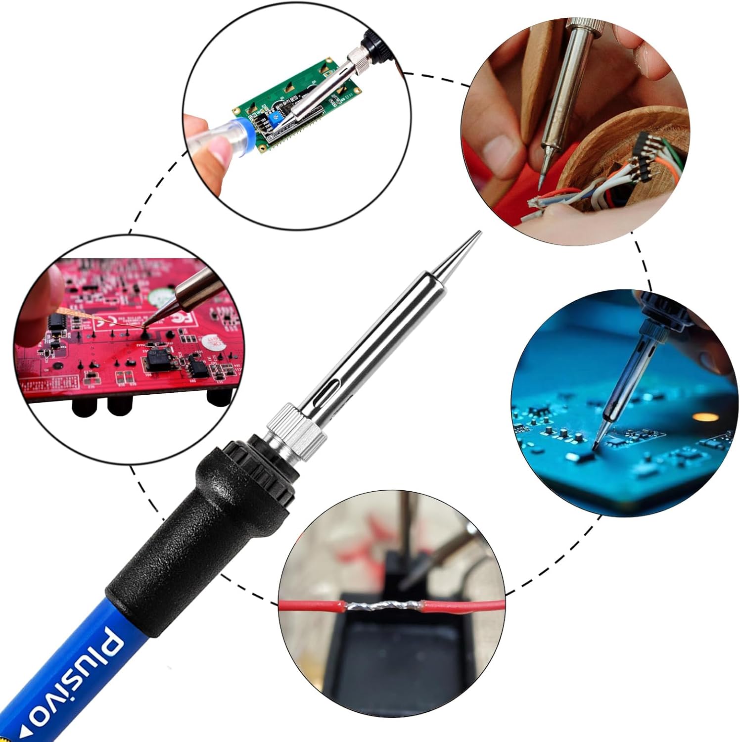 60W Soldering Iron Kit With Ad - Diy Electronics Flux reseña y precio