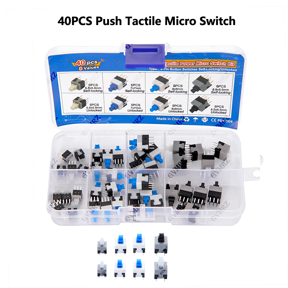 40PCS 8Values Push Tactile Mic - Diy Home Electronics Projects reseña y precio