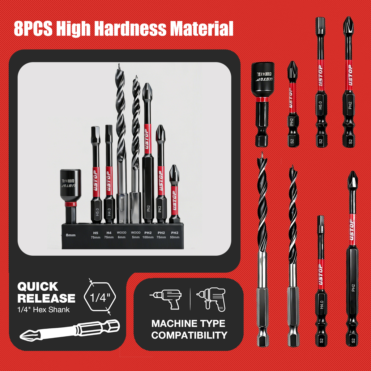 8-Piece Magnetic Impact Bit an - Diy Electronics Rack reseña y precio