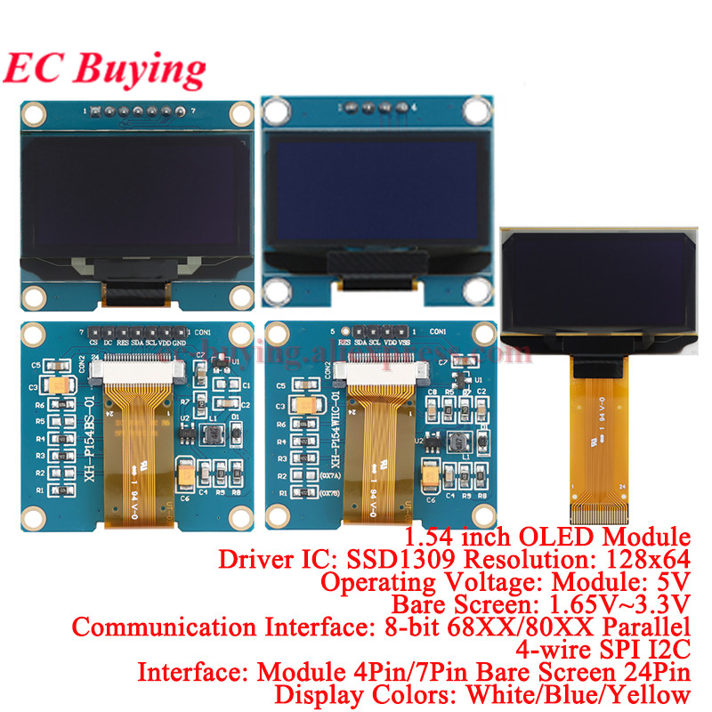 1.54 inch OLED Module 1.54” Di - I2C Lcd Display reseña y precio
