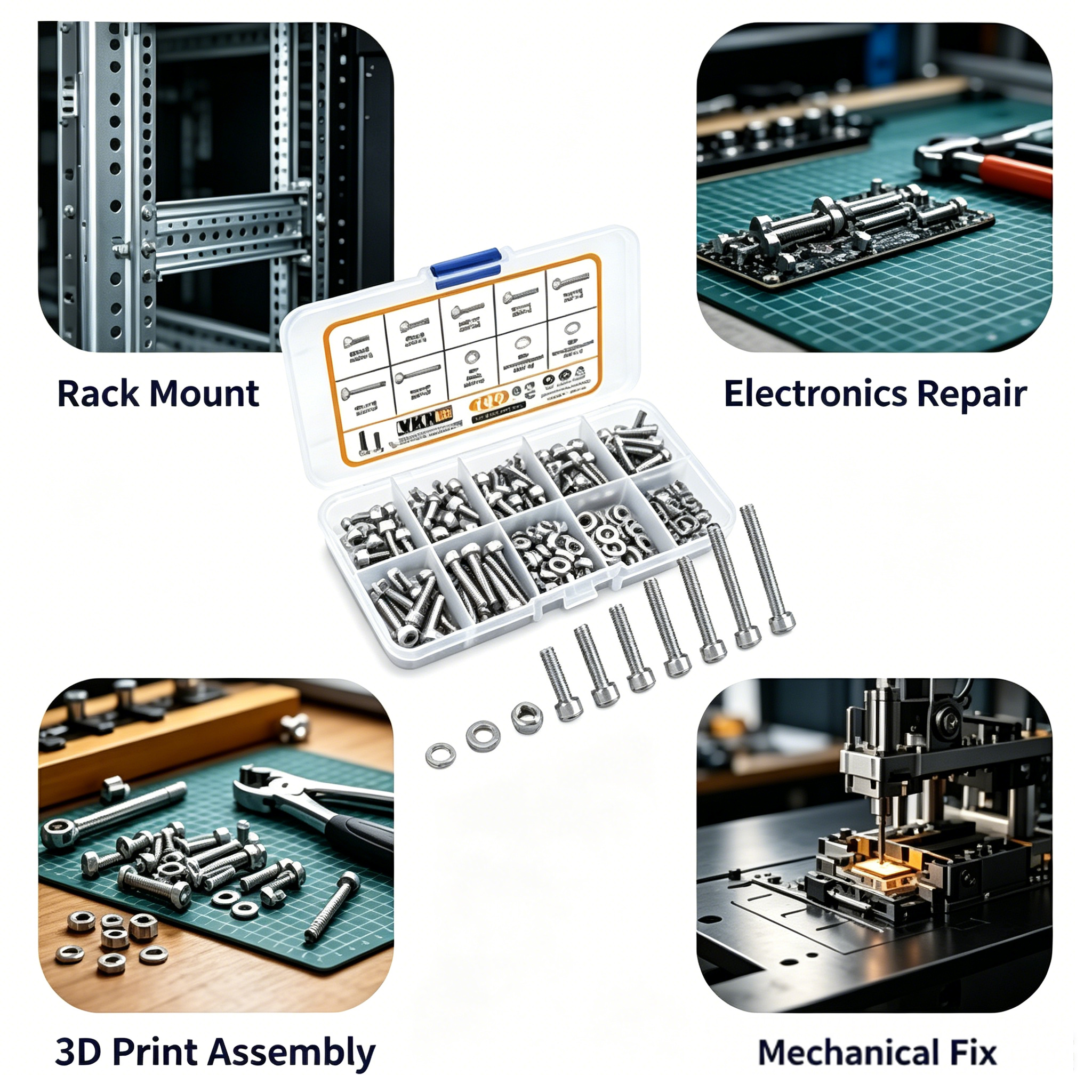 VKKM 190Pcs M4 M5 M6 Hex Socke - Diy Electronics Rack reseña y precio