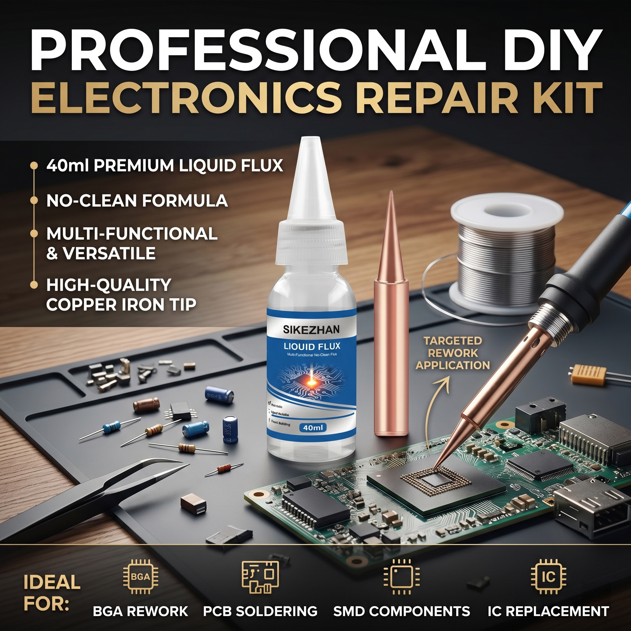 40ml Multi-Purpose Liquid Flux - Diy Electronics Flux reseña y precio
