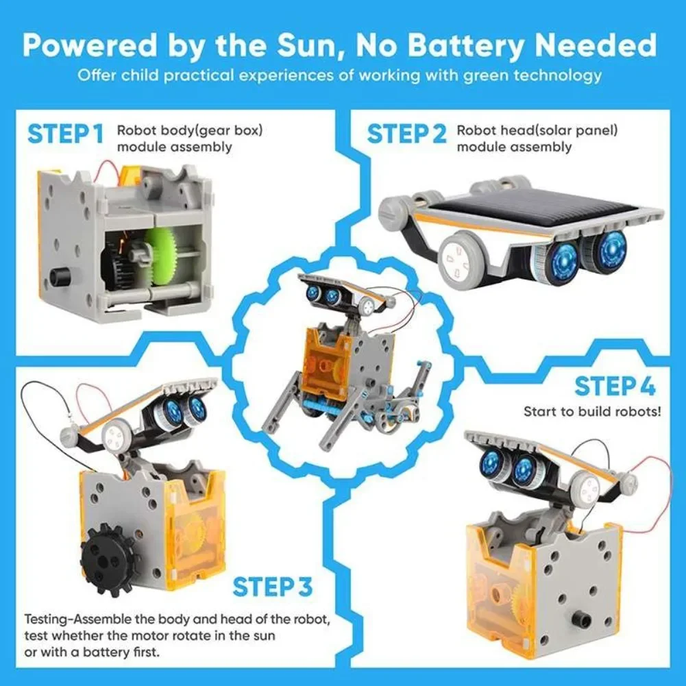 13 in 1 Solar Powered Robot Sc - Diy Electronics Tool Kit reseña y precio